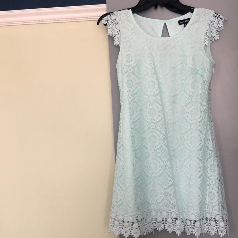 Mint green lace dress